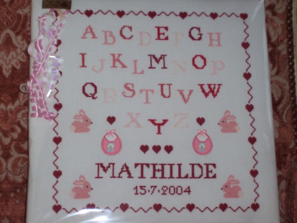 Tableau de naissance Mathilde emballé
